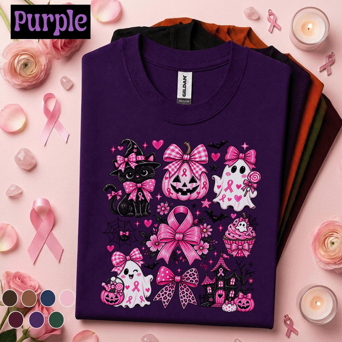 Breast Cancer Awareness Shirt, Pink Halloween Shirt, Pink Ribbon Ghost Tee, Spooky Season Pink Out Shirt, October Awareness Gift Women