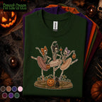 Skeleton Ballerina Halloween Shirt, Dancing Skeleton Ballet Tee, Coquette Spooky Season T Shirt, Cute Pumpkin Halloween Gift for Dancers