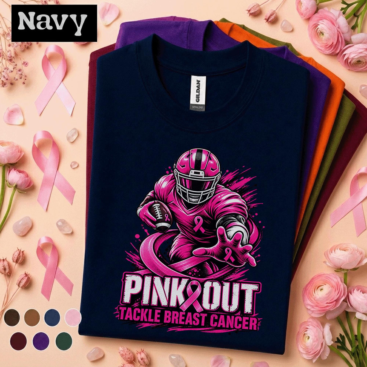 Breast Cancer Awareness Shirt, Pink Out Football Tee, Tackle Breast Cancer Shirt, Pink Ribbon Game Day Gift, October Support Shirt