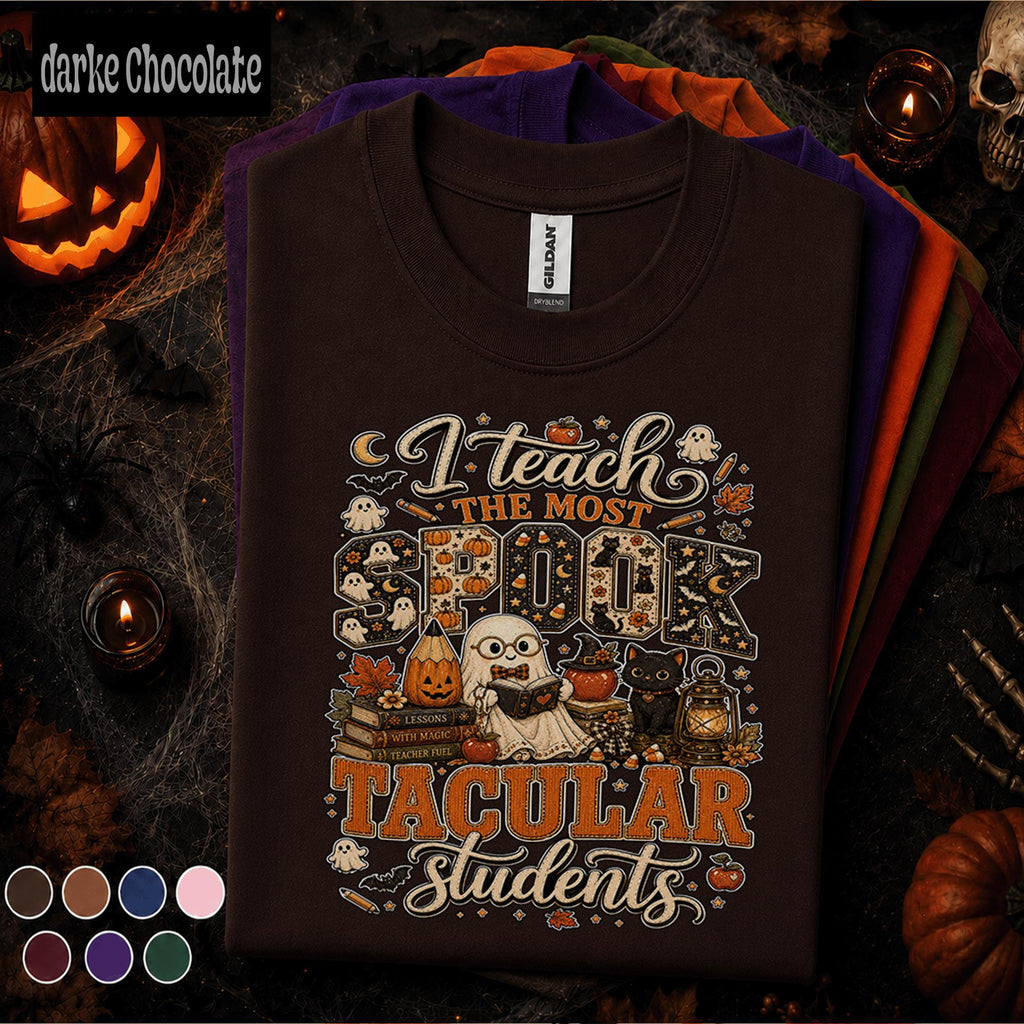 I Teach the Most Spooktacular Students Shirt, Funny Teacher Halloween Tee, Cute Ghost Pumpkin Classroom Shirt, Fall Teacher Gift