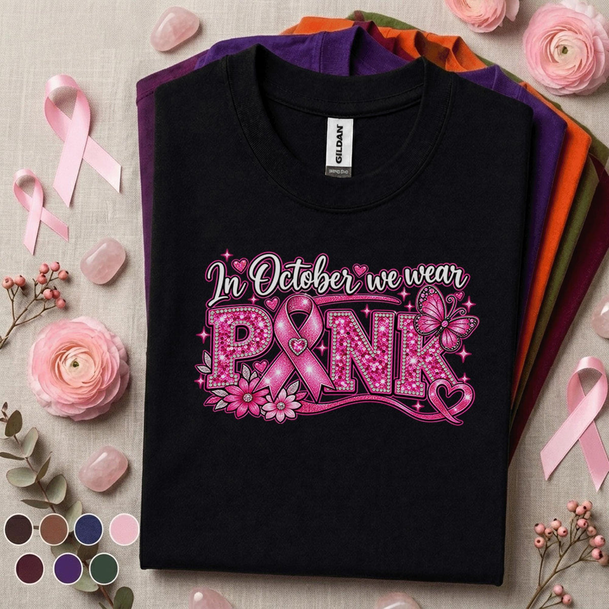 Breast Cancer Awareness Shirt, In October We Wear Pink Tee