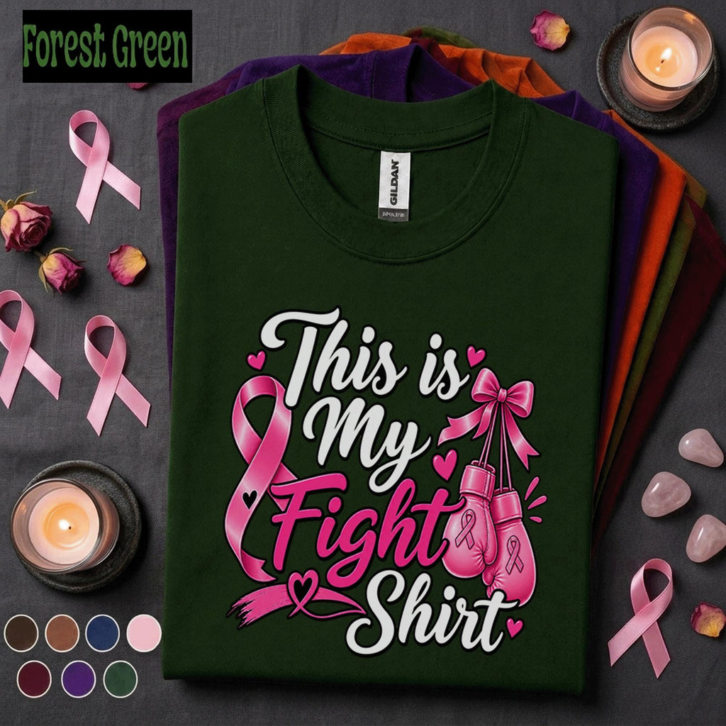 This Is My Fight Breast Cancer Awareness Shirt, Pink Ribbon Boxing Gloves Tee, Warrior Fighter Support Gift, Pink October Shirt for Women