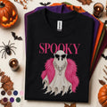 Spooky Glam Ghost Halloween Shirt, Pink Feather Boa Ghost Tee