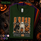 Spooky and Feral Halloween Shirt, Raccoon Ghost Tee, Funny Trash Panda Halloween T Shirt, Witchy Raccoon Spooky Season Fall Gift