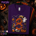 8th Birthday Halloween Shirt, Spooky Number 8 Tee, October Birthday Party Shirt, Ghost Pumpkin Witch Kids Halloween Birthday Gift Girls Boys