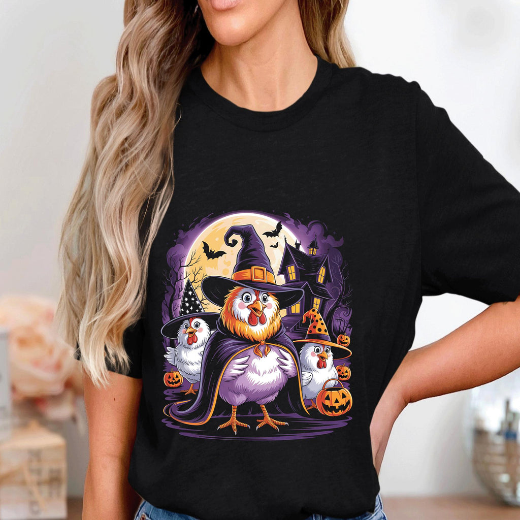 Funny Halloween Chicken Shirt, Chicken Halloween Sweatshirt, Witchy Chickens Tee, Pumpkin Fall Shirt, Farm Animal Costume, Farmer Halloween