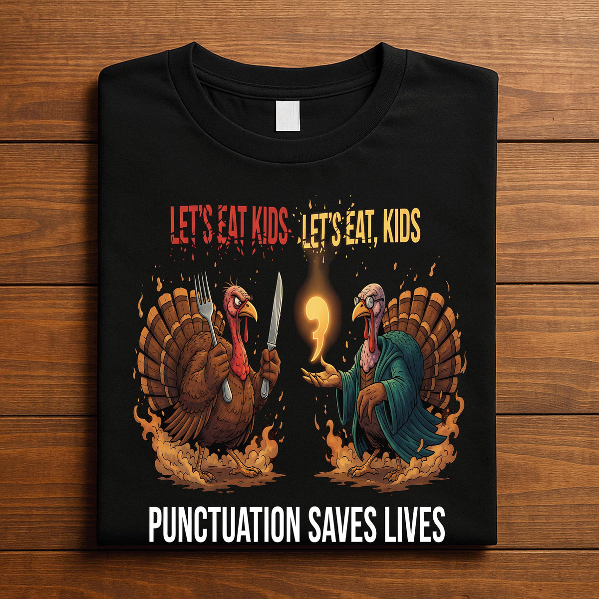 Lets Eat Kids Punctuation Funny Thanksgiving Teacher Turkey, Funny Teacher Thanksgiving Kids Grammar Teacher Sweatshirt