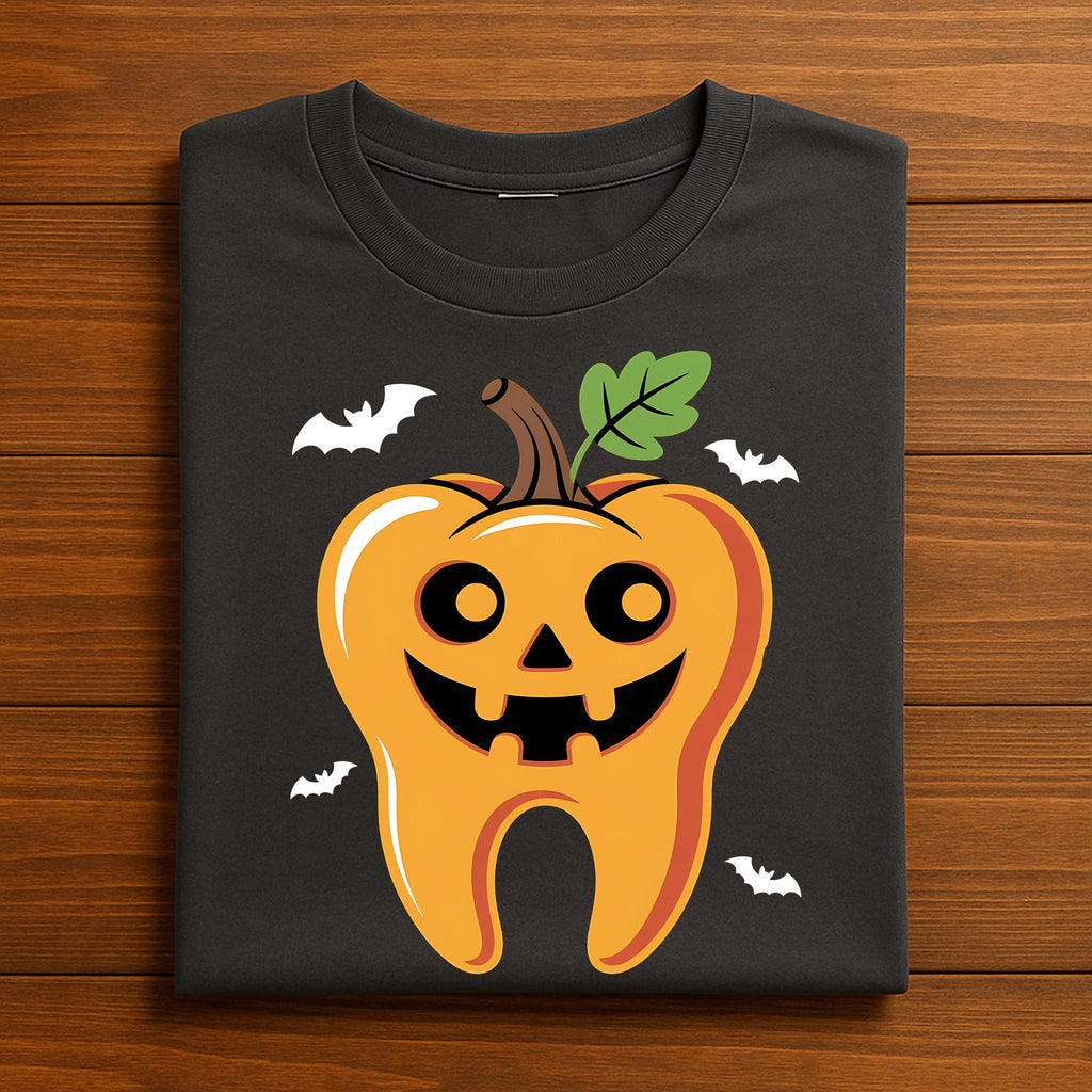 Dental Halloween Tooth Pumpkin Shirt, Spooky Dental Jack O Lantern Tee