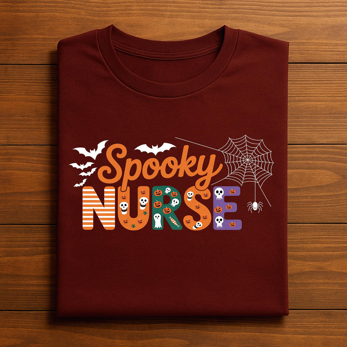 Spooky Nurse Halloween Shirt, Cute Ghost Pumpkin RN Tee, Gift Halloween Shirt for Nurses, Nurse Life Fall T-Shirt, RN Halloween Sweatshirt