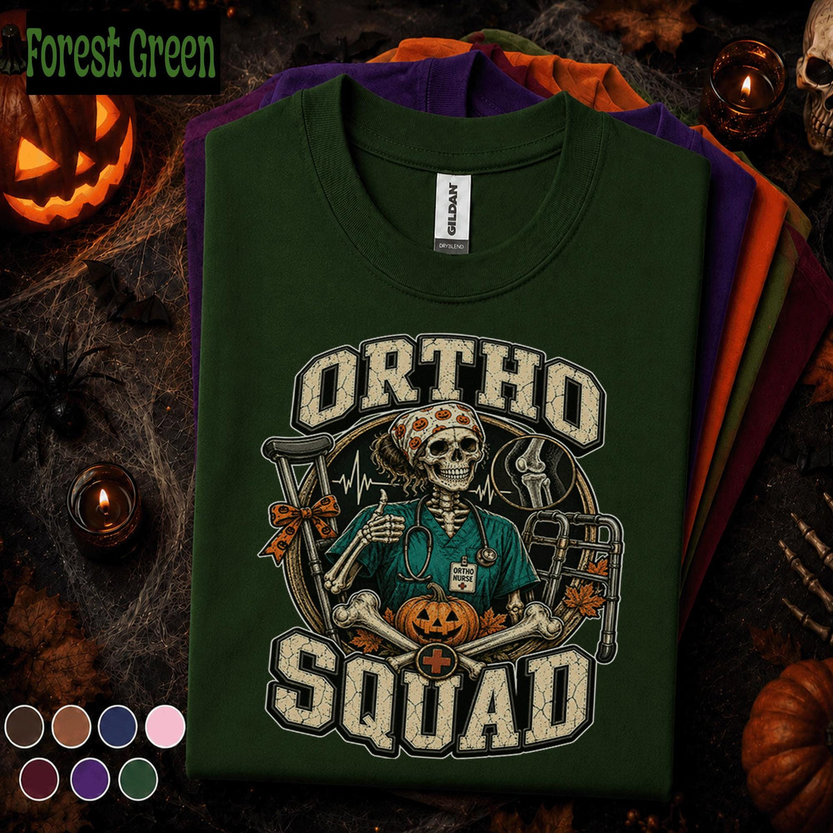 Orthopedic Nurse Halloween Shirt, Ortho Squad Skeleton Tee, Spooky Orthopedic Nurse Gift, Healthcare Worker Halloween T Shirt, Ortho Crew