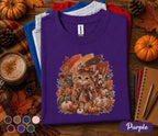 Cute Fall Kitten Shirt, Autumn Pumpkin Cat Tee, Cozy Cottagecore Kitty T-Shirt, Thanksgiving Cat Lover Gift, Harvest Season Outfit for Women