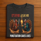 Lets Eat Kids Punctuation Funny Thanksgiving Teacher Turkey, Funny Teacher Thanksgiving Kids Grammar Teacher Sweatshirt, Teacher turkey