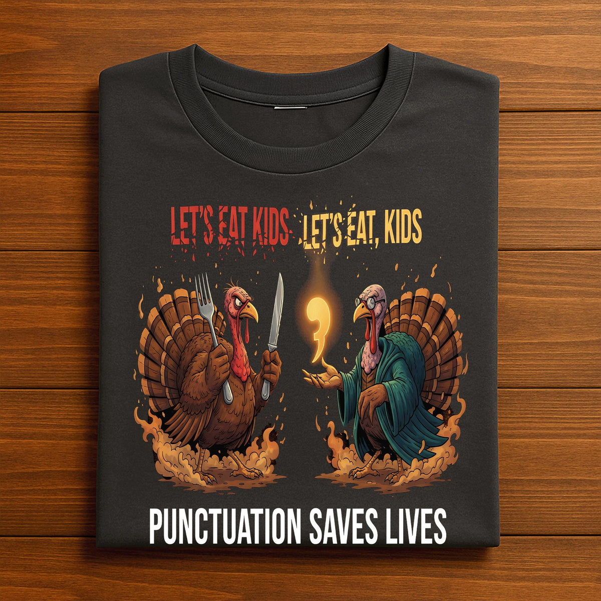 Lets Eat Kids Punctuation Funny Thanksgiving Teacher Turkey, Funny Teacher Thanksgiving Kids Grammar Teacher Sweatshirt, Teacher turkey