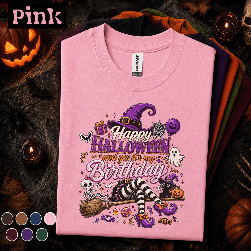 Happy Halloween Its My Birthday Shirt, Halloween Birthday Girl Tee, Witch Ghost Skeleton Pumpkin Shirt, Spooky October Birthday Gift