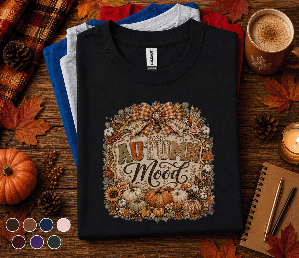 Autumn Mood Shirt Cozy Fall Pumpkin Tee Rustic Thanksgiving Shirt Cute Autumn Aesthetic Sweatshirt Harvest Season Gif...