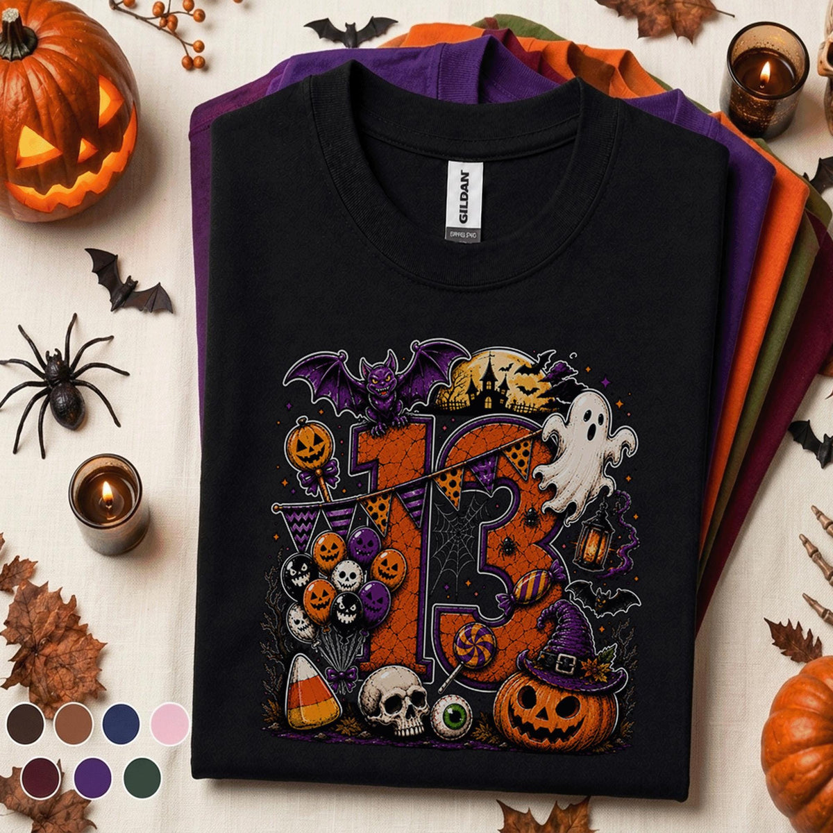 13th Birthday Halloween Shirt, Spooky Number 13 Tee