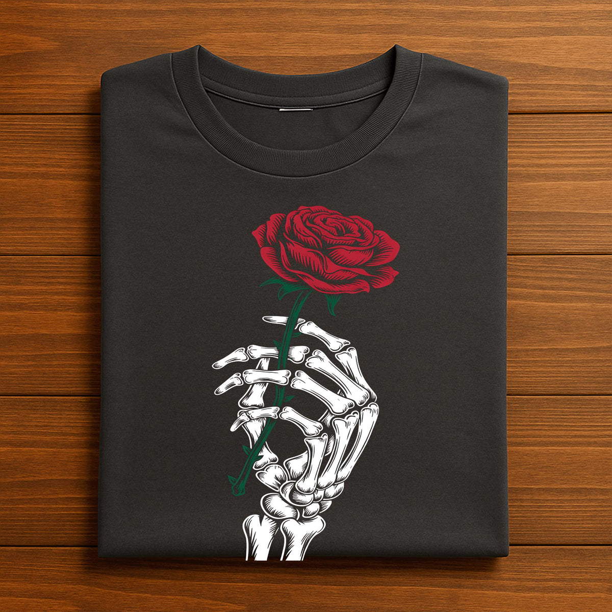 Skeleton Hand with Rose Shirt, Gothic Romance Halloween Tee, Couple Halloween Shirt, Skeleton Rose T-Shirt, Gift Valentine's Day Shirt