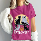 Catloween Cats Shirt Pumpkin Ghost Cat, Spooky Black Cat Halloween Tee, Haunted Cat Lover Top, Cat Halloween Shirt, Halloween Cat Sweatshirt