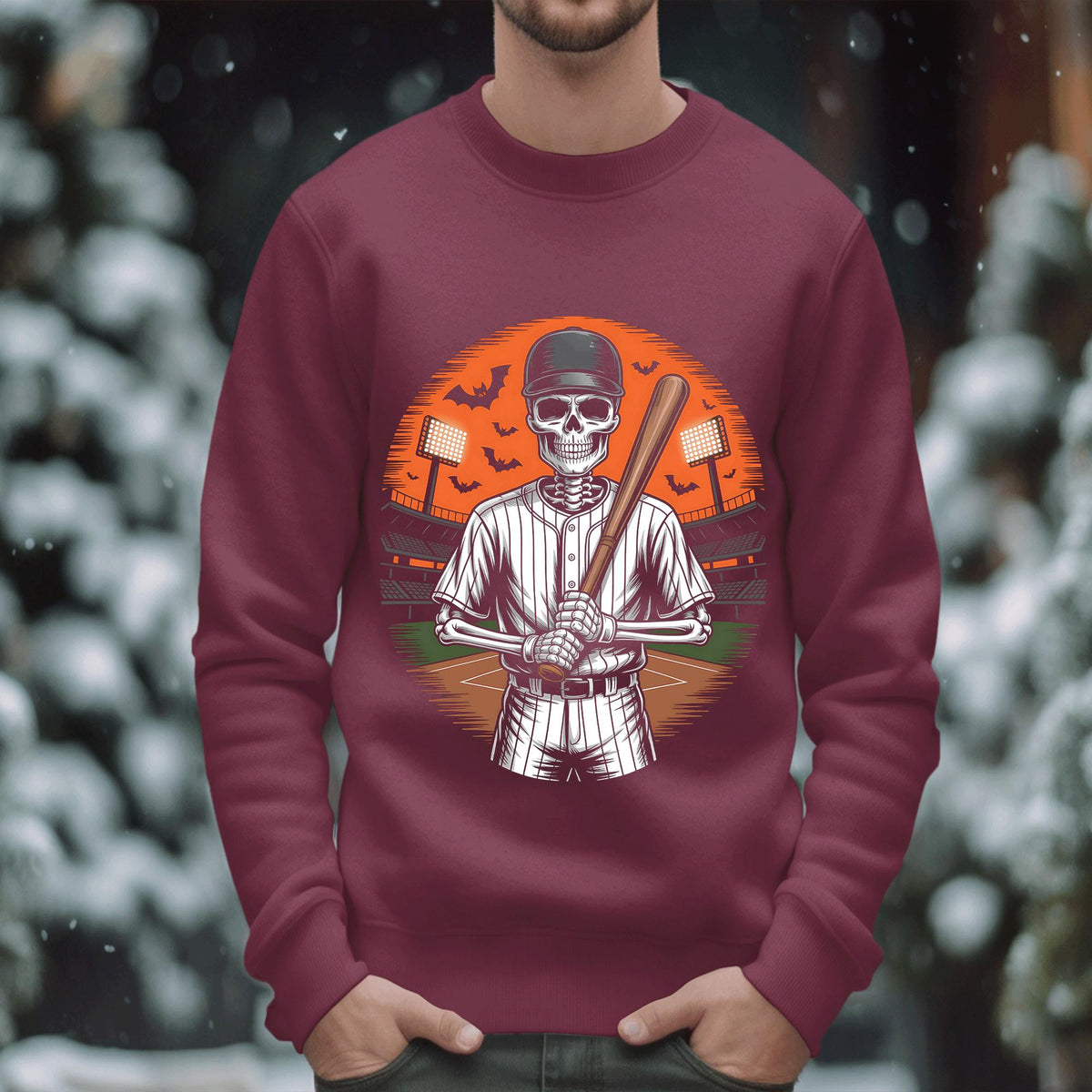 Skeleton Baseball Halloween Shirt, Spooky Sports Fan Tee, Halloween Baseball Player, Haunted Ball Game Shirt, Baseball Halloween Sweatshirt