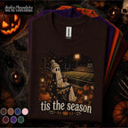 Tis the Season Football Halloween Shirt, Spooky Ghost Game Day Tee, Fall Football Shirt, Pumpkin Sports Fan Gift, Autumn Stadium Tee