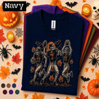 Skeleton Football Halloween Shirt, Spooky Football Team Tee, Vintage Game Day T Shirt, Fall Sports, Halloween Gift for Football Fans