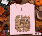 All Booked for Fall Shirt, Cozy Autumn Book Lover Tee, Pumpkin Reading T-Shirt, Cute Librarian Gift, Fall Bookworm Coffee Lover Outfit