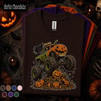 Pumpkin Monster Truck Halloween Shirt, Jack O Lantern Truck Tee, Spooky Racing T Shirt, Kids Skeleton Driver Halloween Gift for Truck Lovers