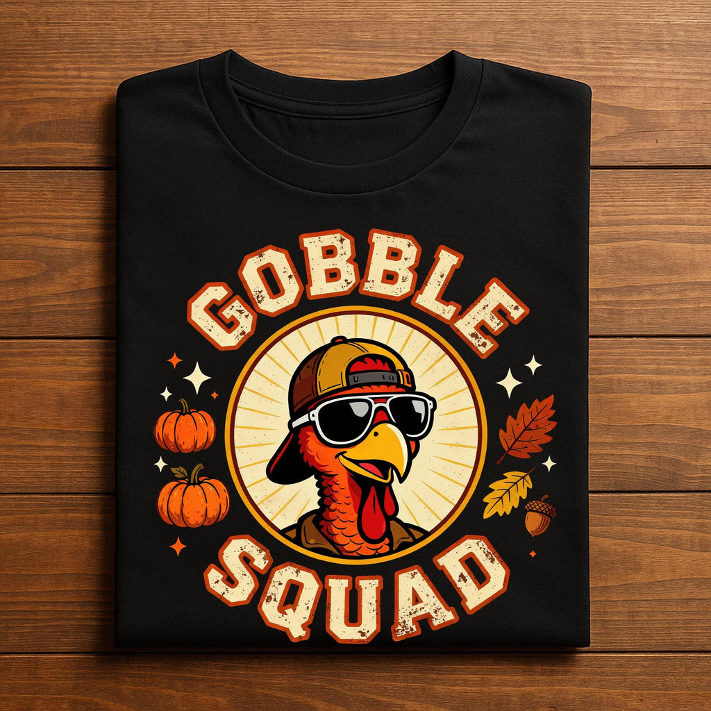 Family Gobble Squad Shirt Cute Turkey Squad Thanksgiving Family, Gift Thanksgiving Sweatshirt
