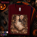 Cozy Ghost Halloween Shirt, Vintage Fall Ghost Tee, Cute Spooky Season Shirt, Pumpkin Moon Cottagecore Tee, Autumn Ghost Lover Gift