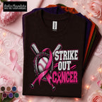 Breast Cancer Awareness Shirt, Strike Out Cancer Baseball Tee, Pink Ribbon Support Shirt, Cancer Fighter Gift, Baseball Mom Warrior Tee