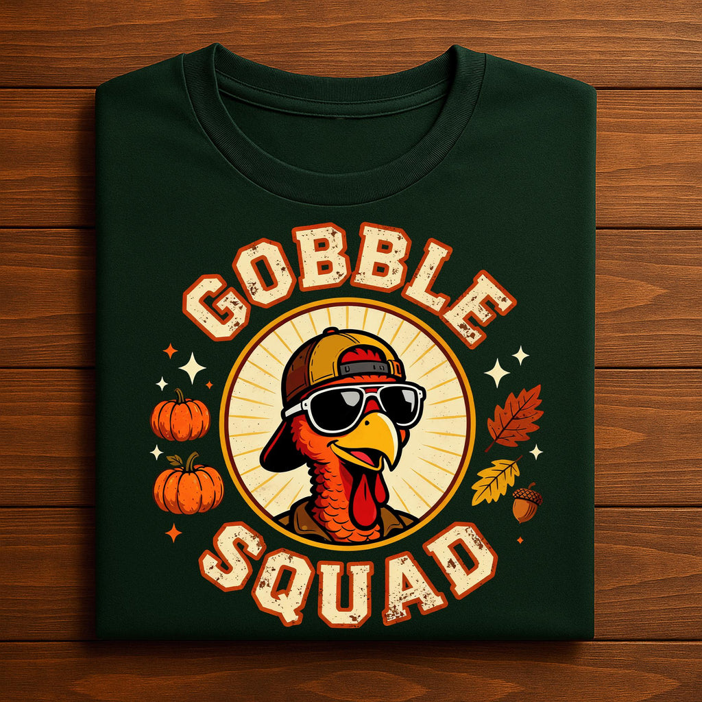 Family Gobble Squad Shirt Cute Turkey Squad Thanksgiving Family, Gift Thanksgiving Sweatshirt, Matching Thanksgiving Hoodie