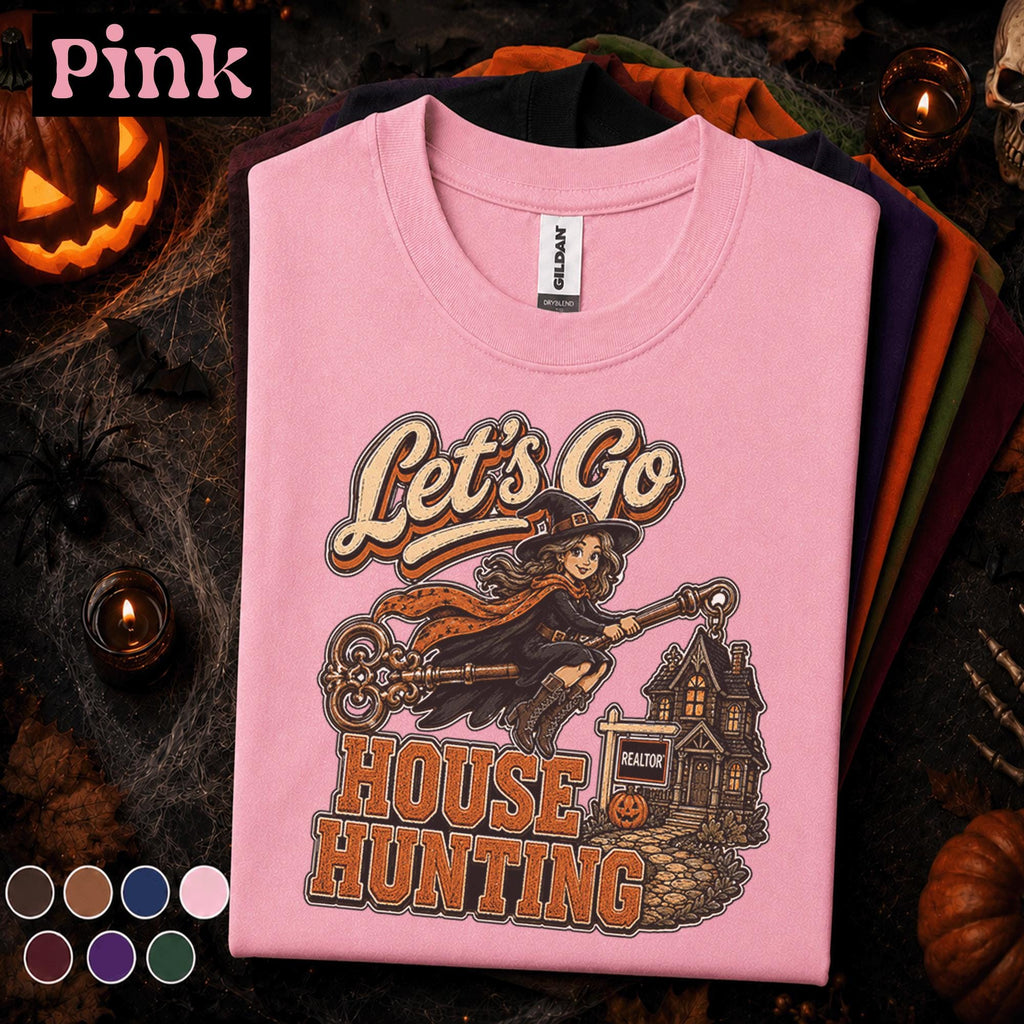 Lets Go House Hunting Halloween Realtor Shirt, Witch Real Estate Agent Tee, Spooky Realtor Gift, Haunted House Real Estate Fall Tee