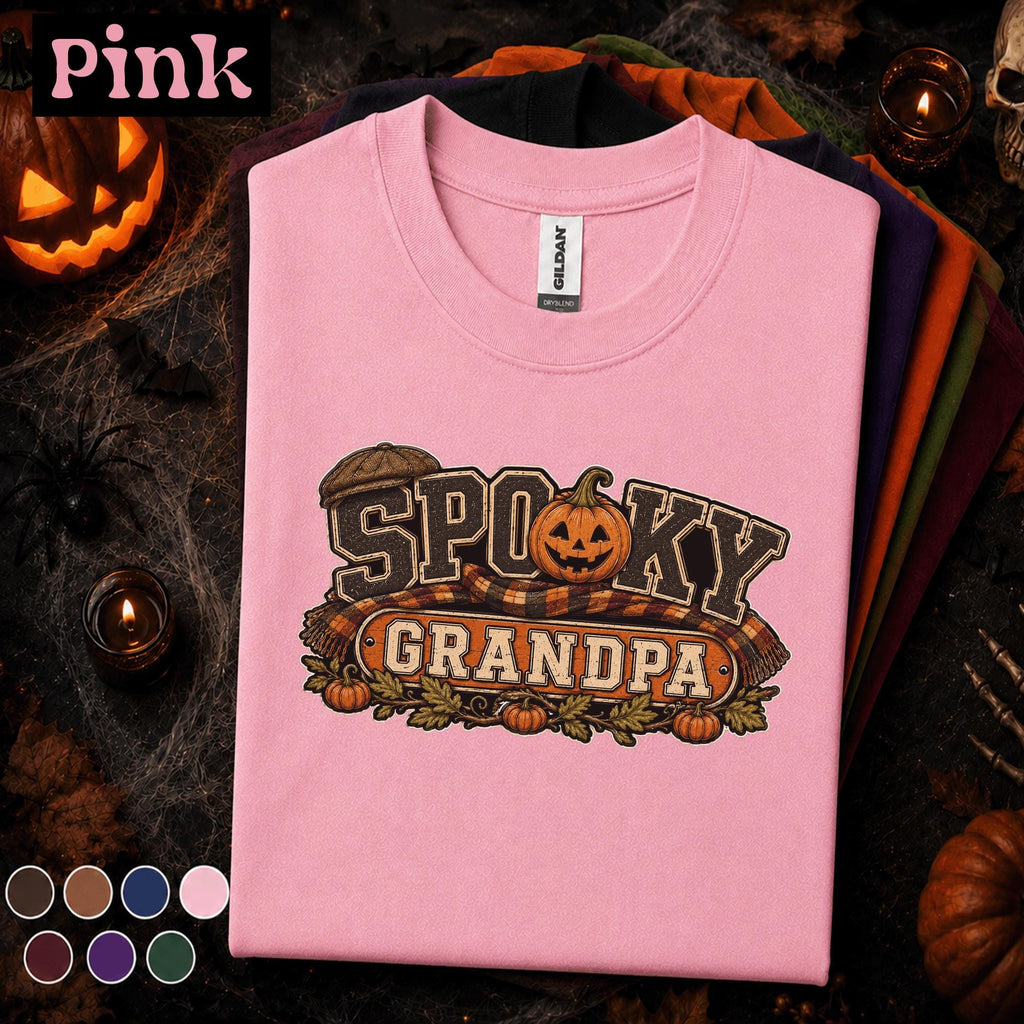 Spooky Grandpa Halloween Shirt, Funny Pumpkin Grandpa Tee, Retro Halloween Grandfather Gift, Fall Family Shirt, Spooky Season Grandpa Tee