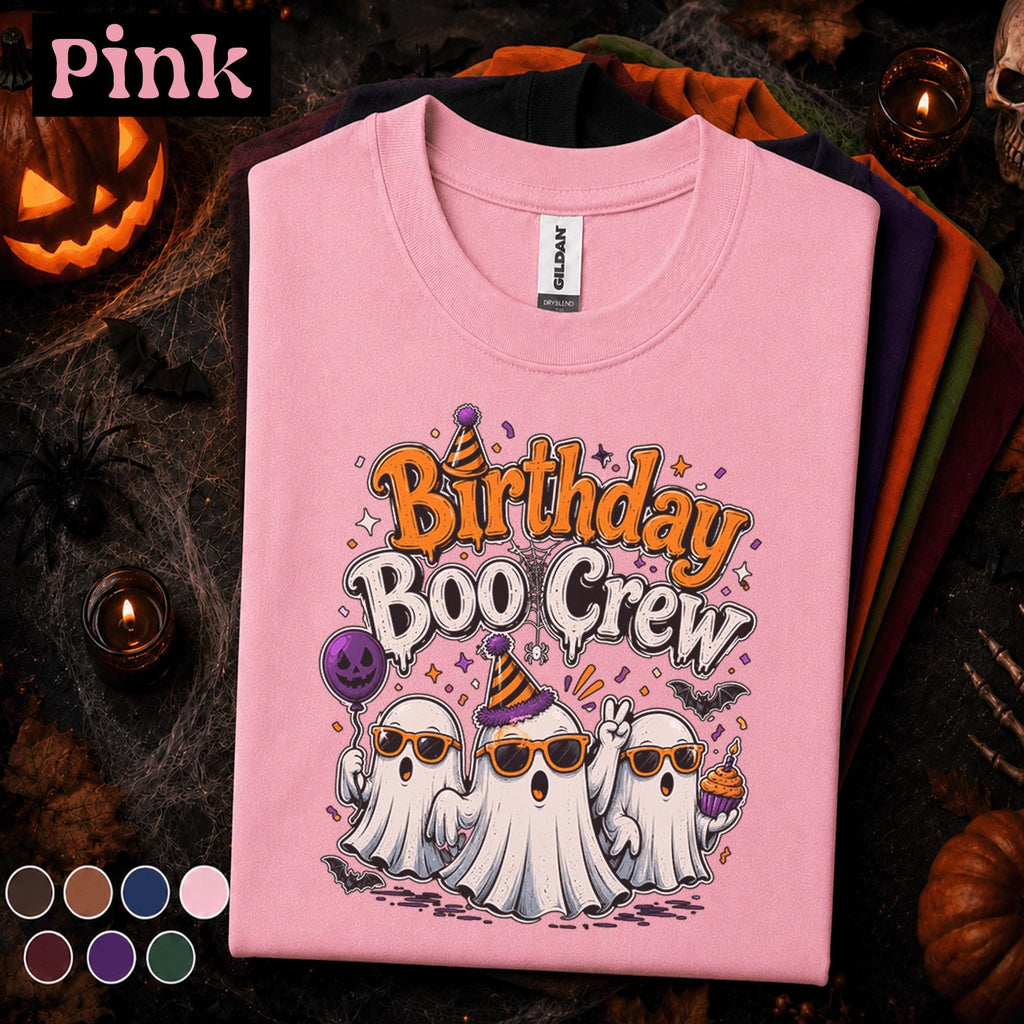 Birthday Boo Crew Halloween Shirt, Funny Ghost Birthday Party Tee, Spooky Season Birthday Shirt, October Birthday Gift, Cute Ghost T-Shirt