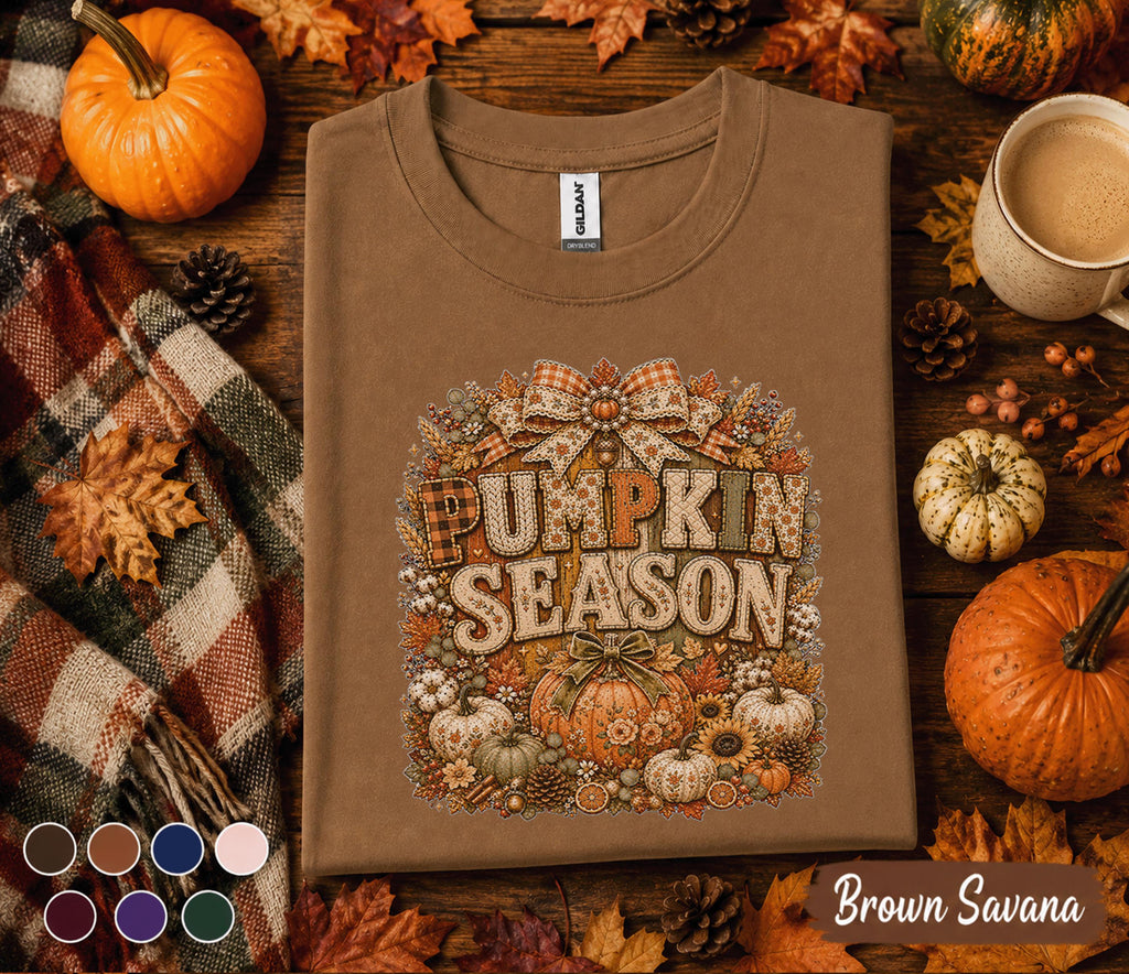 Pumpkin Season Shirt Cozy Fall Pumpkin Tee Autumn Harvest Thanksgiving Shirt Cute Pumpkin Lover Gift Farmhouse Fall Sweatshirt