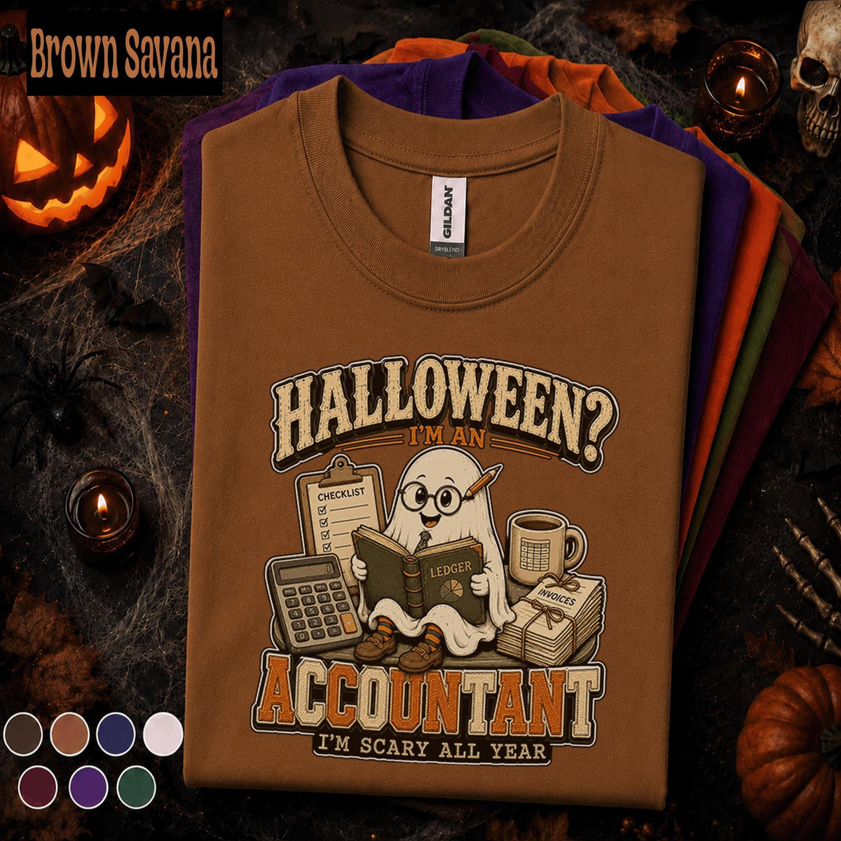 Halloween Accountant Shirt, Funny Ghost Accounting Tee, Scary All Year CPA Gift, Bookkeeper Halloween Shirt, Spooky Finance Office Tee