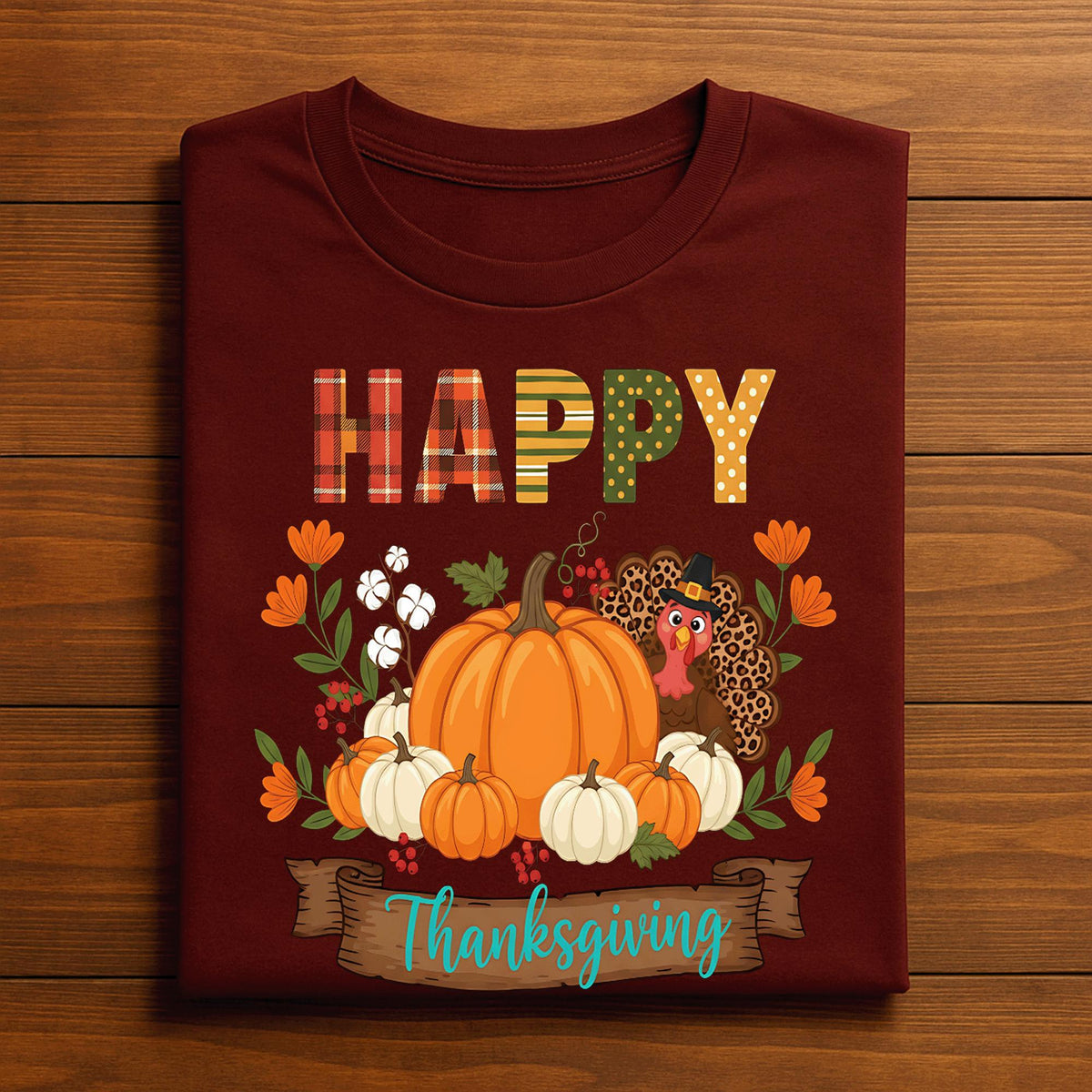 Cute Turkey Happy Thanksgiving Shirt Fall Pumpkin Autumn Outfit Tee, Happy Thanksgiving Sweatshirt, Family Thanksgiving Matching Gift