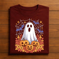 Spooky Ghost Pumpkin Shirt, Halloween Bat Haunted Tee