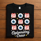 Optometry Crew Halloween Shirt, Funny Eye Doctor Halloween Optician Tee with Eyeballs and October 31 Design, Eye Clinic Halloween Costume,
