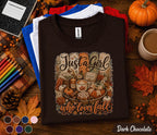 Just a Girl Who Loves Fall Shirt, Cozy Autumn Coffee Tee, Cute Pumpkin Lover Sweatshirt, Thanksgiving Fall Aesthetic Shirt