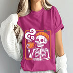 Pumpkin Skeleton Coffee Shirt, Spooky Halloween Skeleton Tee, Funny Fall Coffee Lover Sweatshirt, Halloween Skeleton Gift, Halloween Shirt