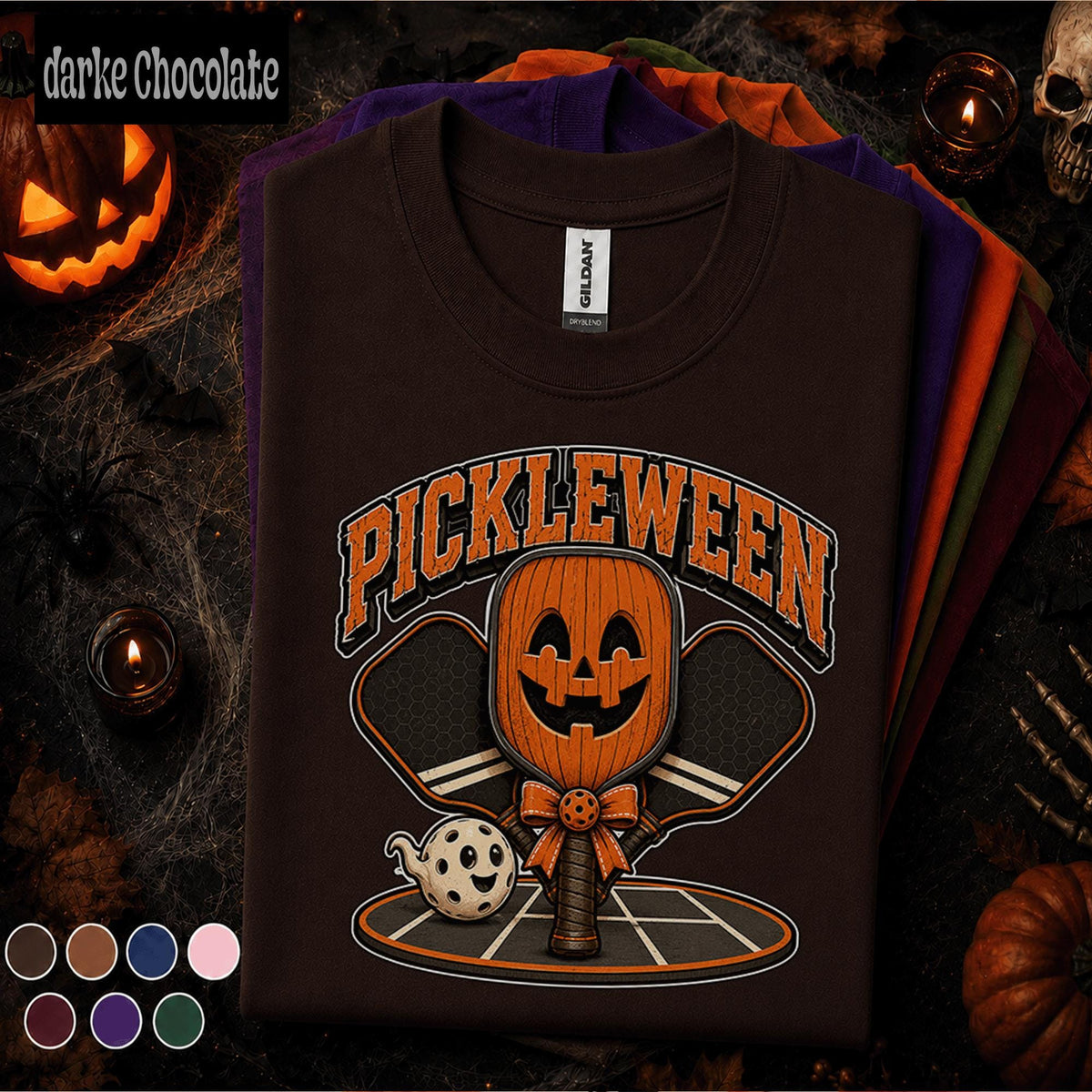 Pickleween Halloween Shirt, Funny Pickleball Pumpkin Tee, Spooky Pickleball Player Gift, Halloween Sports Shirt, Fall Court Tee