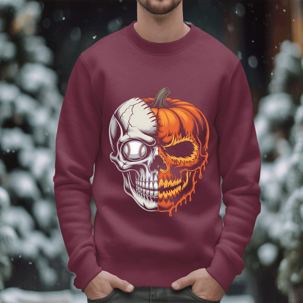 Pumpkin Baseball Halloween Shirt, Ghost Baseball Sweatshirt, Game Day Shirt, Baseball Shirt, Spooky Sports Fan Baseball, Baseball Skull Tee
