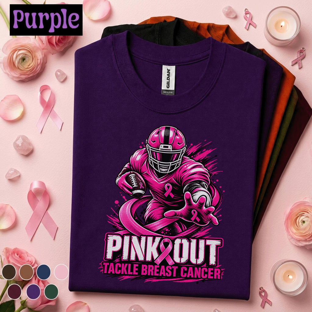 Breast Cancer Awareness Shirt, Pink Out Football Tee, Tackle Breast Cancer Shirt, Pink Ribbon Game Day Gift, October Support Shirt