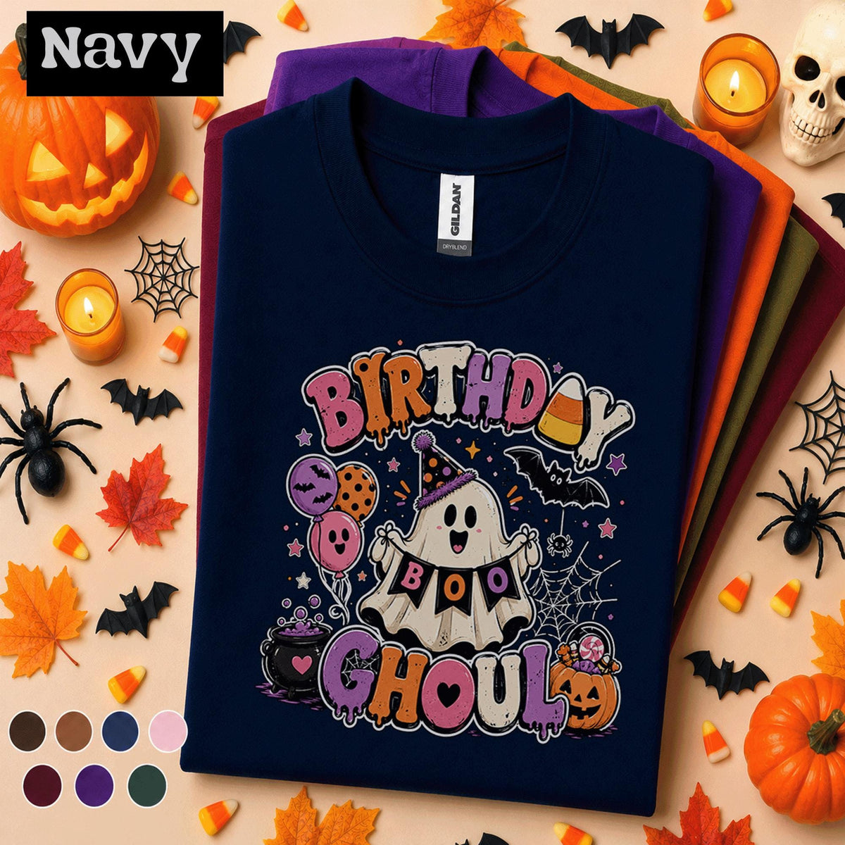 Birthday Ghoul Halloween Shirt, Cute Ghost Birthday Tee, Spooky Birthday Party Shirt, October Birthday Gift, Boo Ghost Halloween T-Shirt