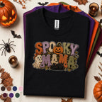 Spooky Mama Halloween Shirt, Cute Ghost Pumpkin Cat Tee