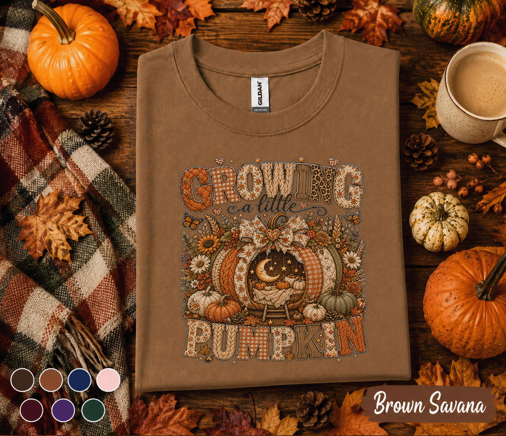 Growing a Little Pumpkin Shirt, Cute Pregnancy Fall Shirt, Pumpkin Baby Announcement Tee, Autumn Maternity Shirt, Baby Shower Gift Mom to Be
