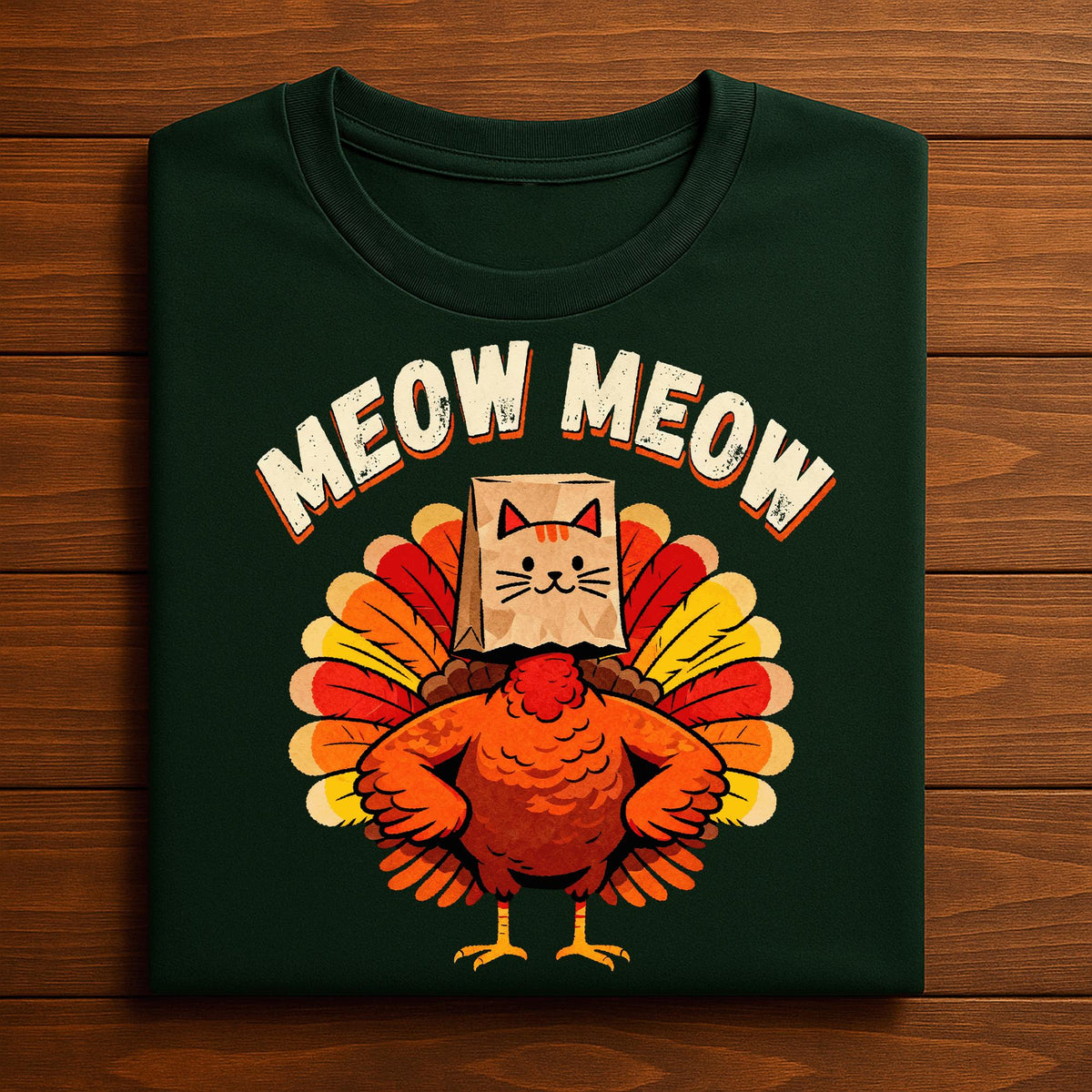 Meow Meow Turkey Cat Costume Funny Thanksgiving Shirt, Gift Thanksgiving Sweatshirt, Cat Thanksgiving Hoodie, Funny cat Thanksgiving Tee