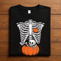 Women Skeleton Pregnancy Announcement Mom Halloween, Announcement Pregnant Halloween Shirt
