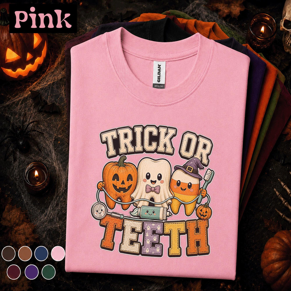 Trick or Teeth Halloween Shirt, Cute Dental Hygienist Tee, Dentist Halloween Gift, Dental Assistant Shirt, Spooky Tooth T-Shirt